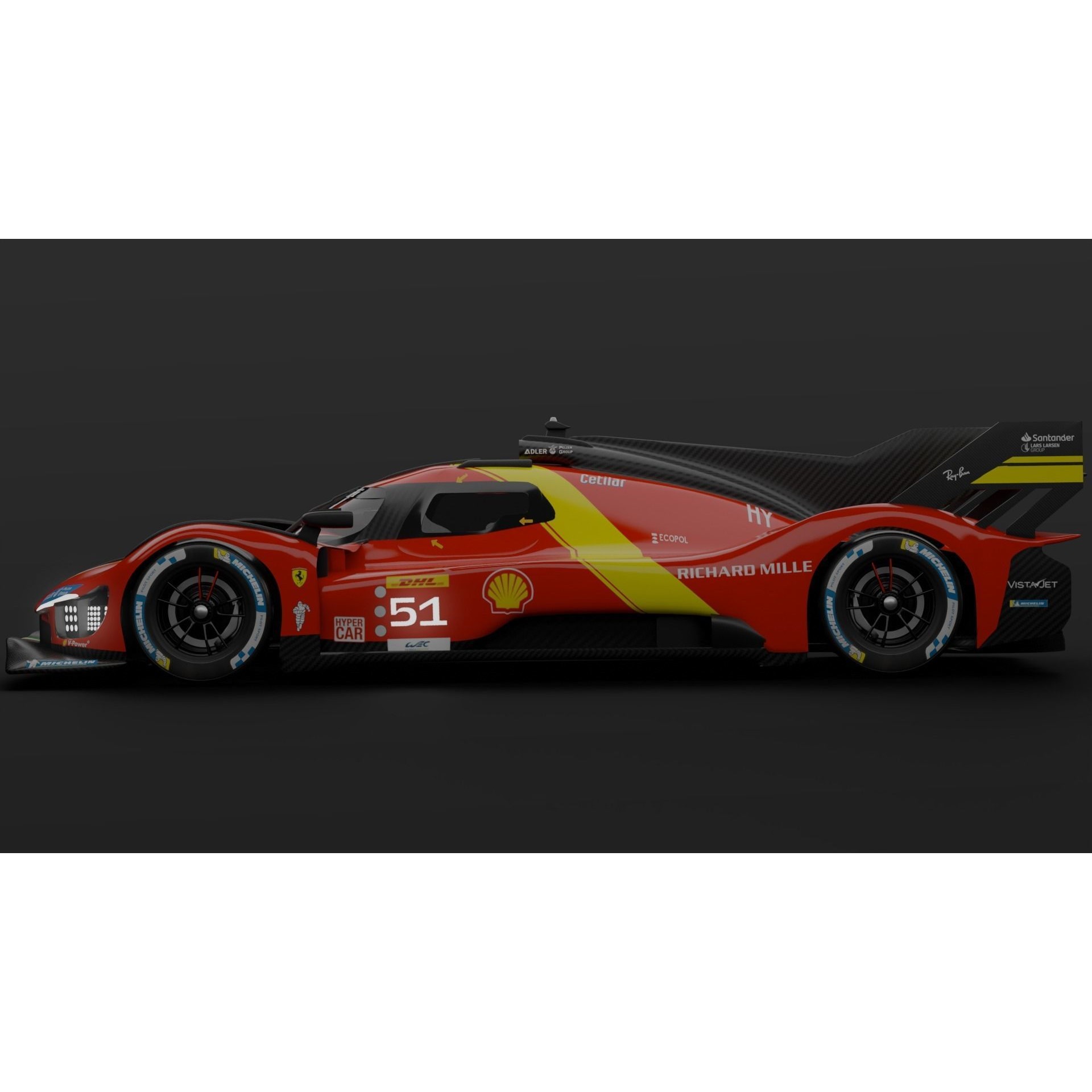 Ferrari 499P - PBR Game-Ready 3D Model - View 11