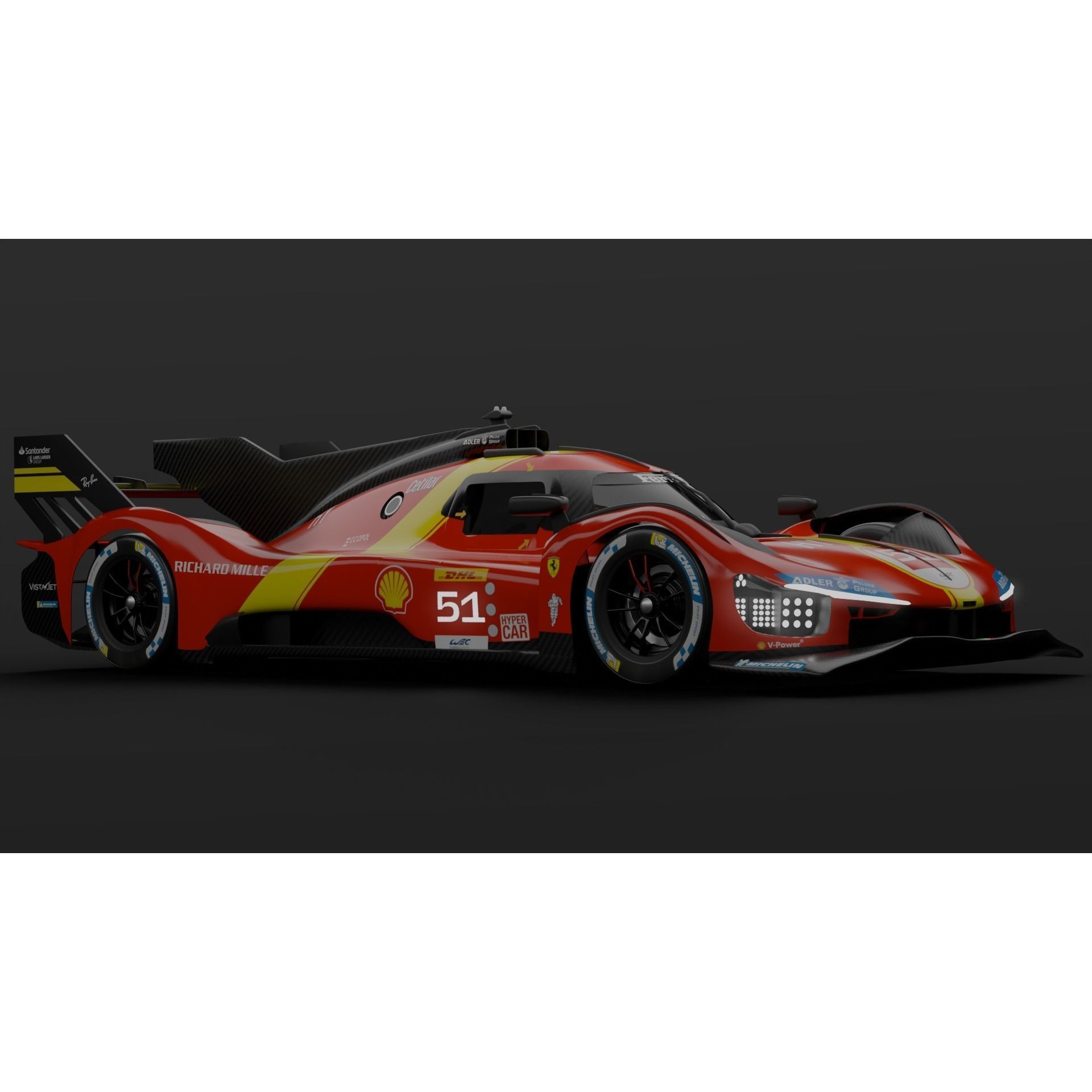Ferrari 499P - PBR Game-Ready 3D Model - View 4