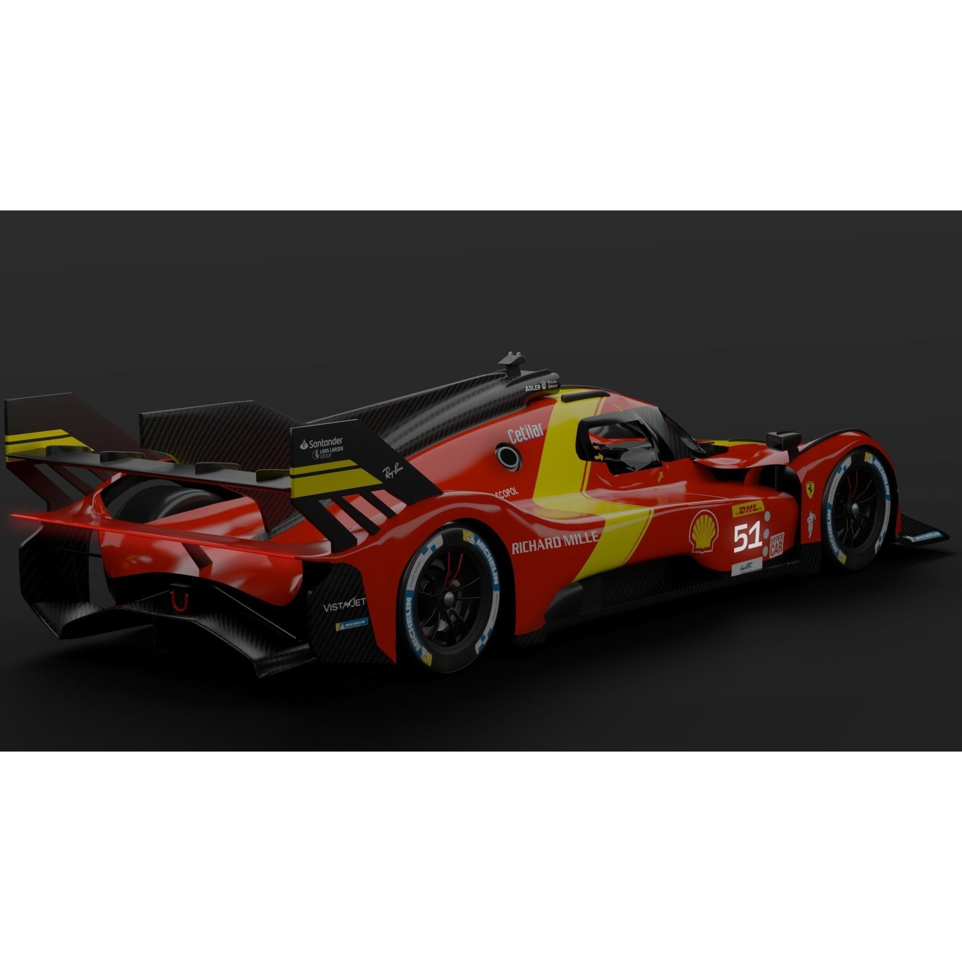 Ferrari 499P - PBR Game-Ready 3D Model - View 8
