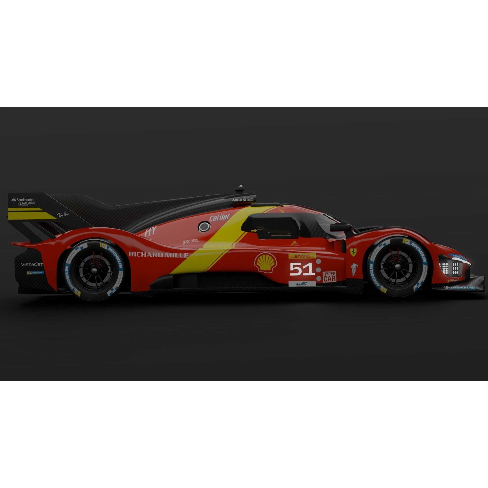 Ferrari 499P - PBR Game-Ready 3D Model - View 9