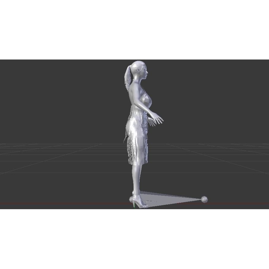 Woman in Dress 3D Model – Low Poly Rigged Character, FBX, PBR - View 15