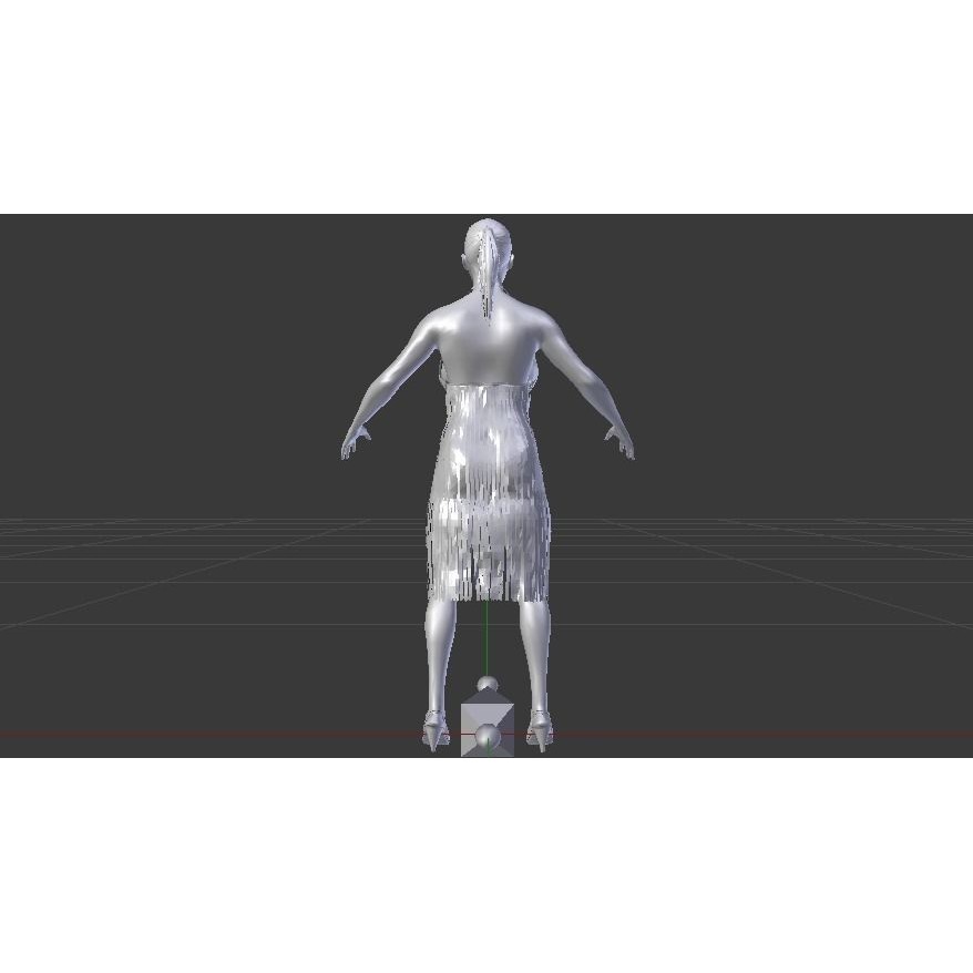 Woman in Dress 3D Model – Low Poly Rigged Character, FBX, PBR - View 17