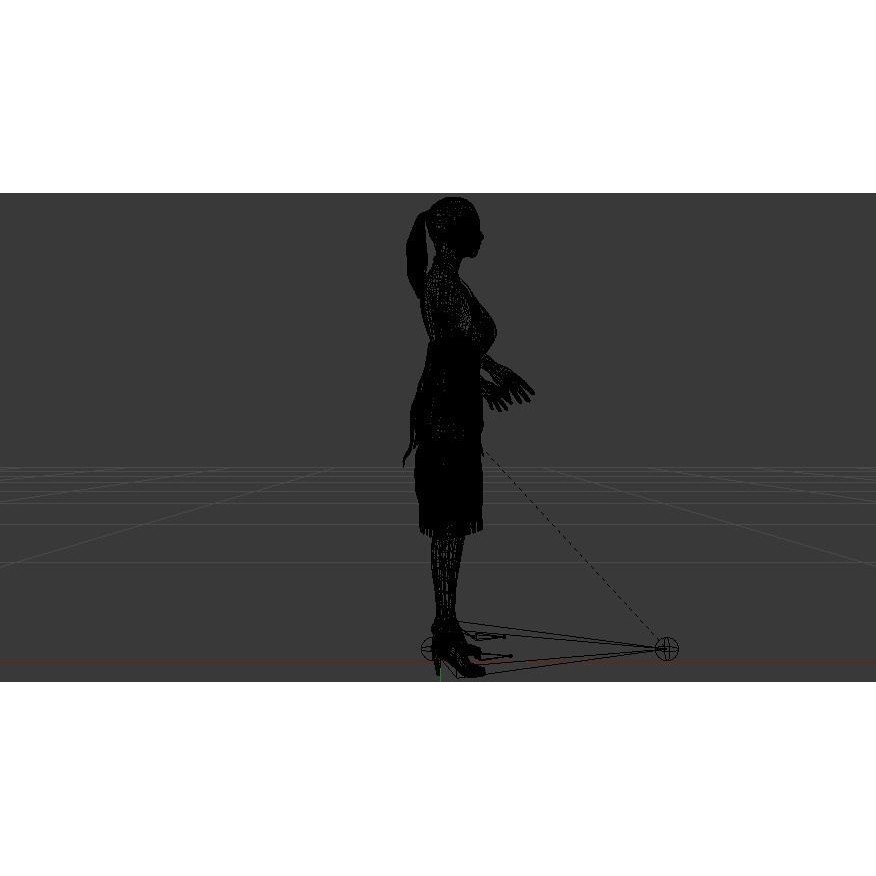 Woman in Dress 3D Model – Low Poly Rigged Character, FBX, PBR - View 19