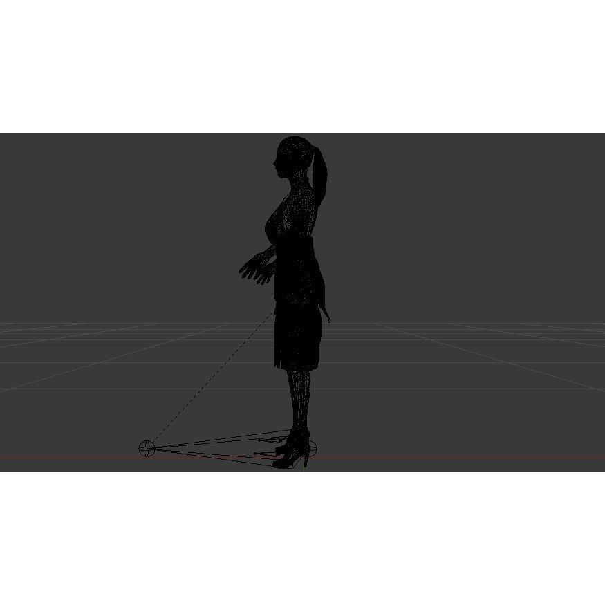 Woman in Dress 3D Model – Low Poly Rigged Character, FBX, PBR - View 20