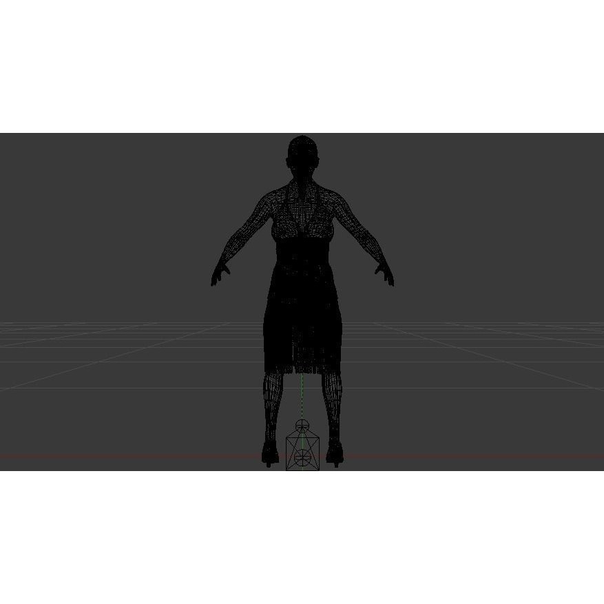 Woman in Dress 3D Model – Low Poly Rigged Character, FBX, PBR - View 21