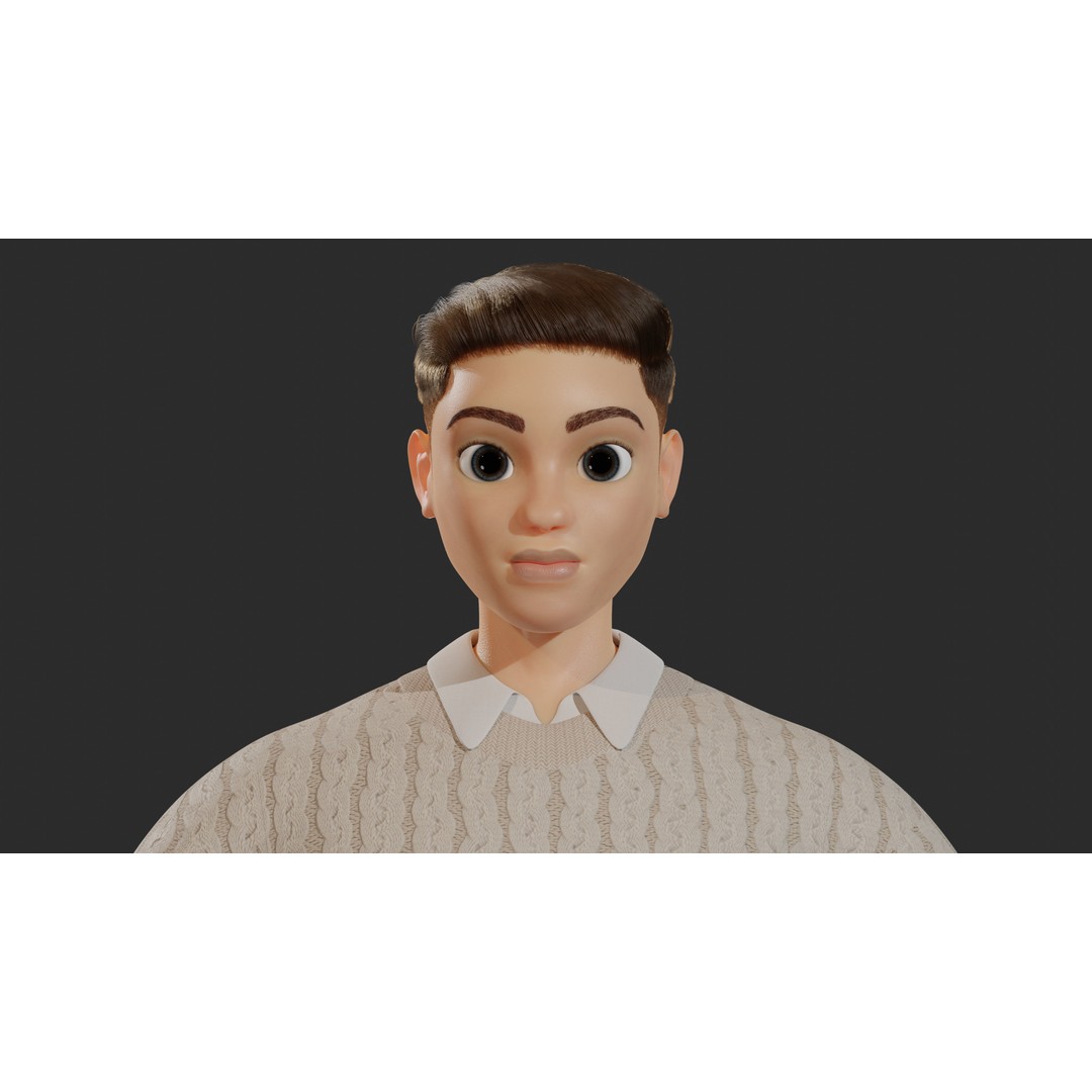 William Cartoon Character 3D Model – Low Poly Game Asset, FBX