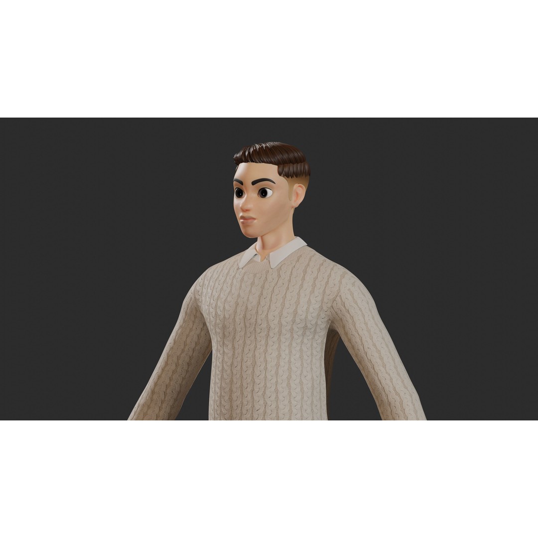 William Cartoon Character 3D Model – Low Poly Game Asset, FBX - View 16