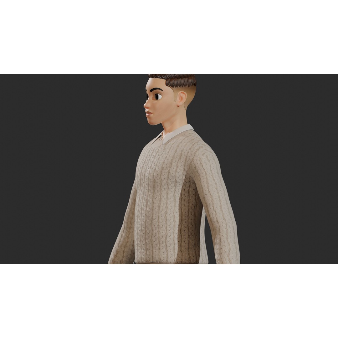 William Cartoon Character 3D Model – Low Poly Game Asset, FBX - View 17