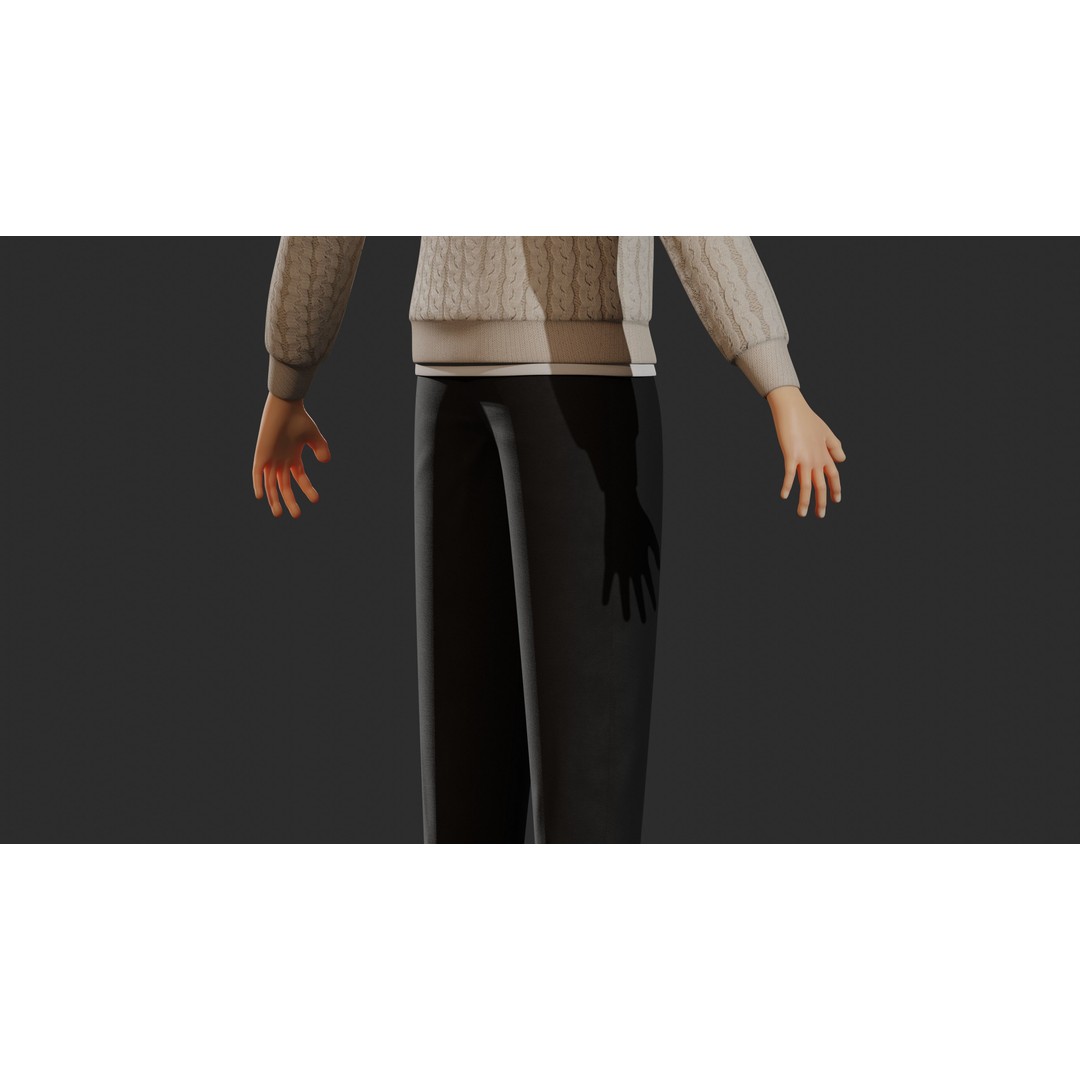William Cartoon Character 3D Model – Low Poly Game Asset, FBX - View 22