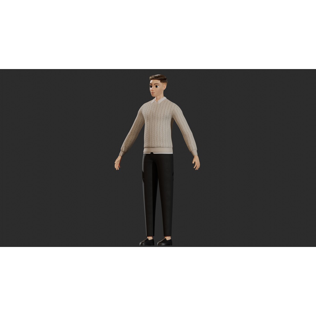 William Cartoon Character 3D Model – Low Poly Game Asset, FBX - View 31