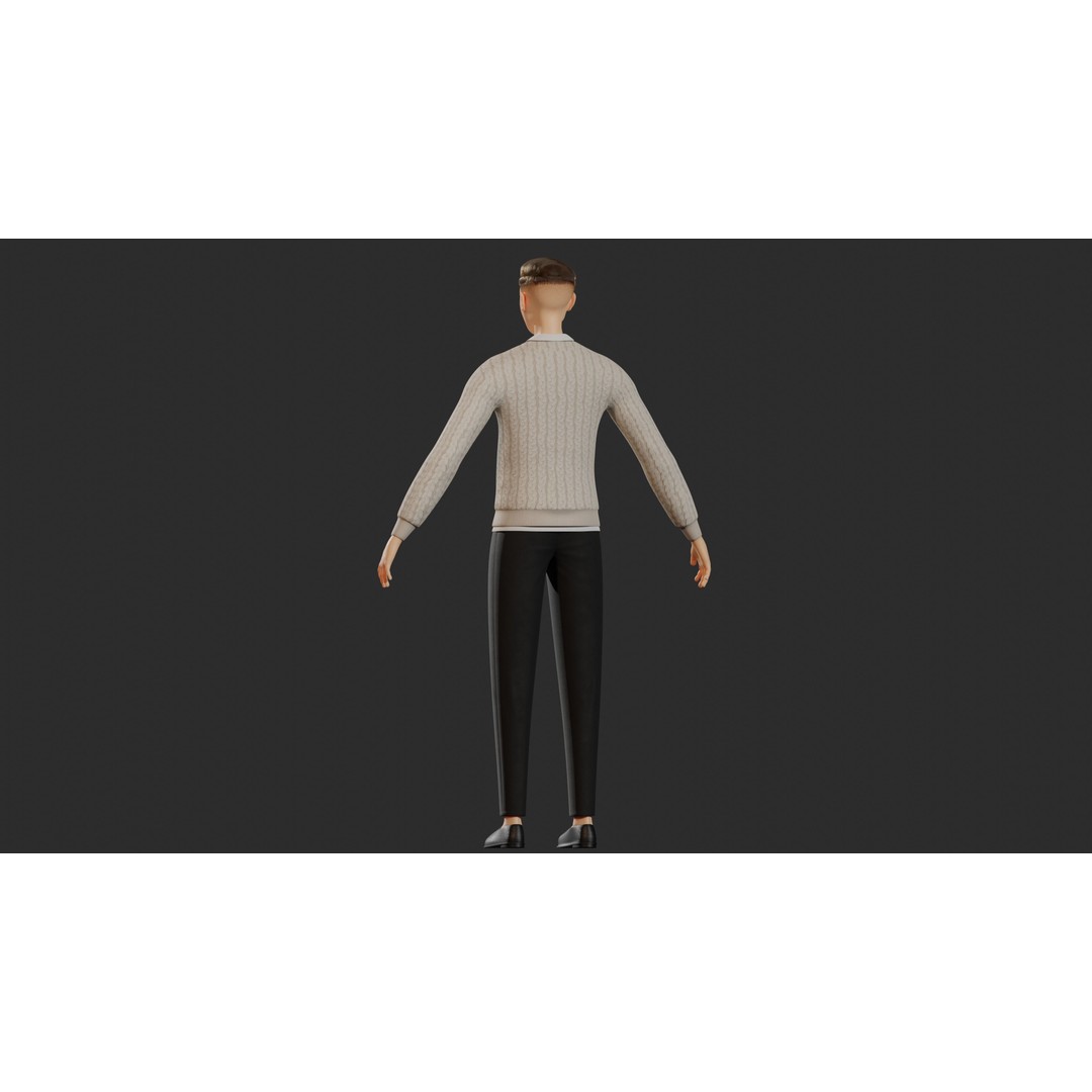 William Cartoon Character 3D Model – Low Poly Game Asset, FBX - View 33