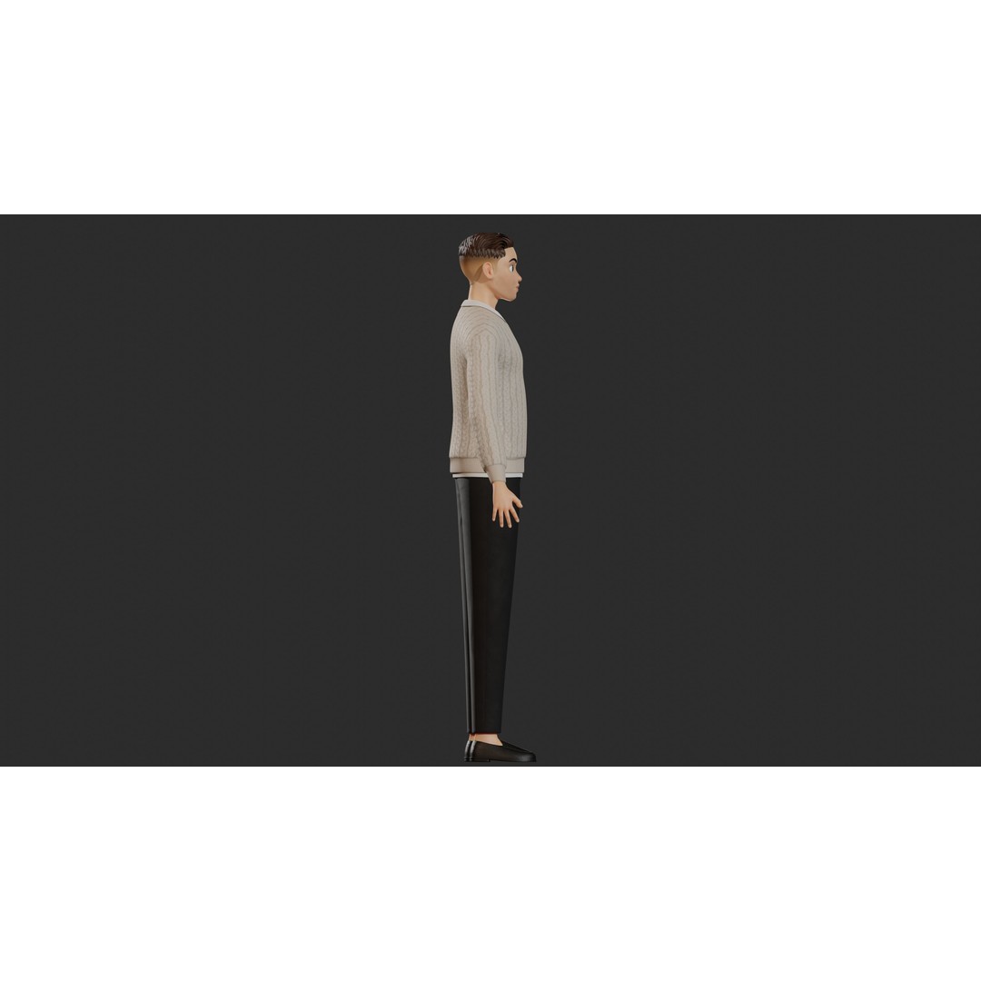 William Cartoon Character 3D Model – Low Poly Game Asset, FBX - View 35