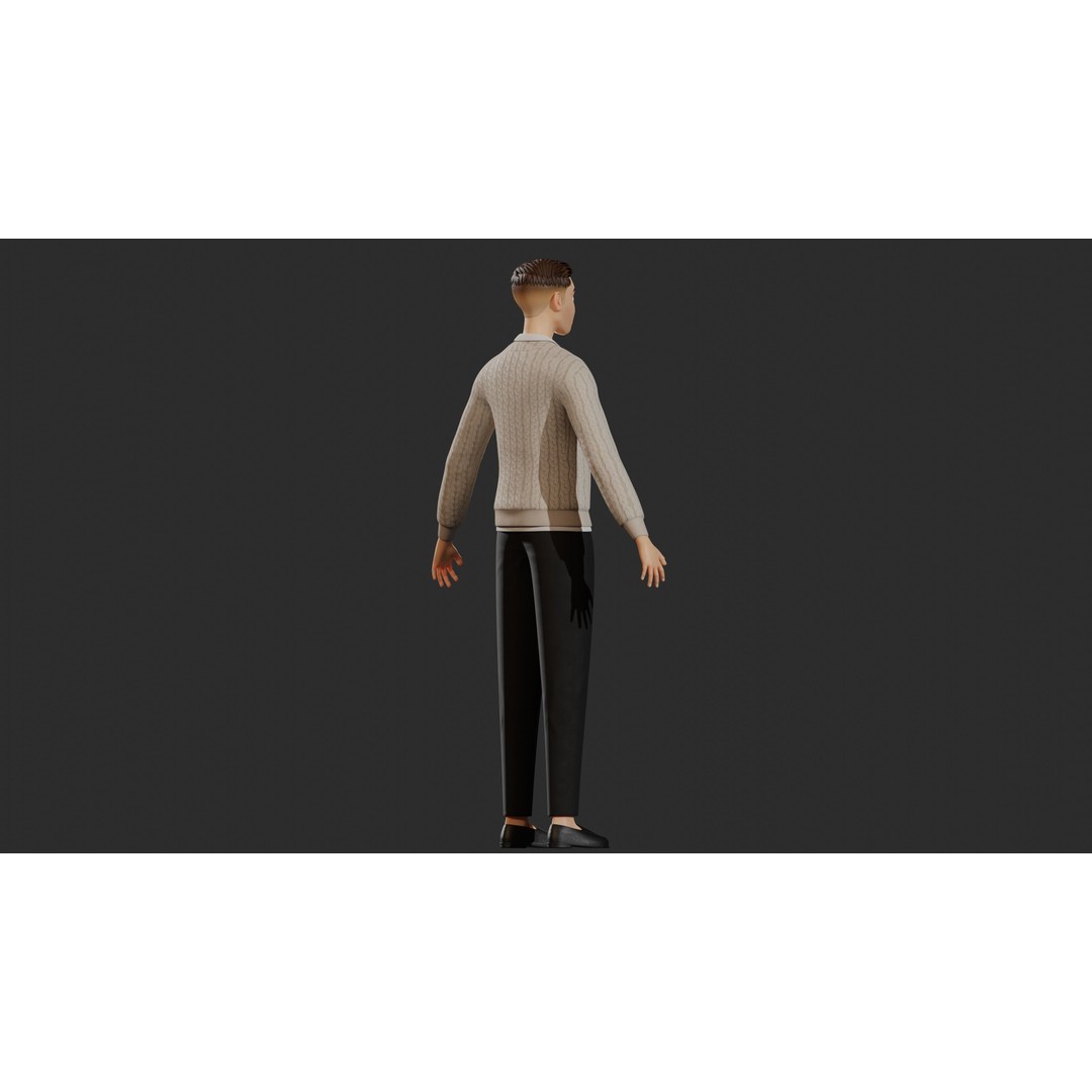 William Cartoon Character 3D Model – Low Poly Game Asset, FBX - View 36