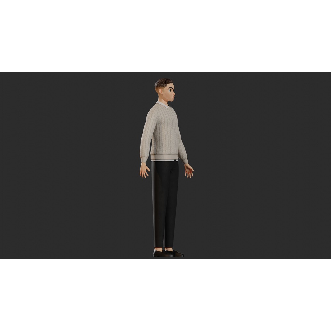 William Cartoon Character 3D Model – Low Poly Game Asset, FBX - View 37