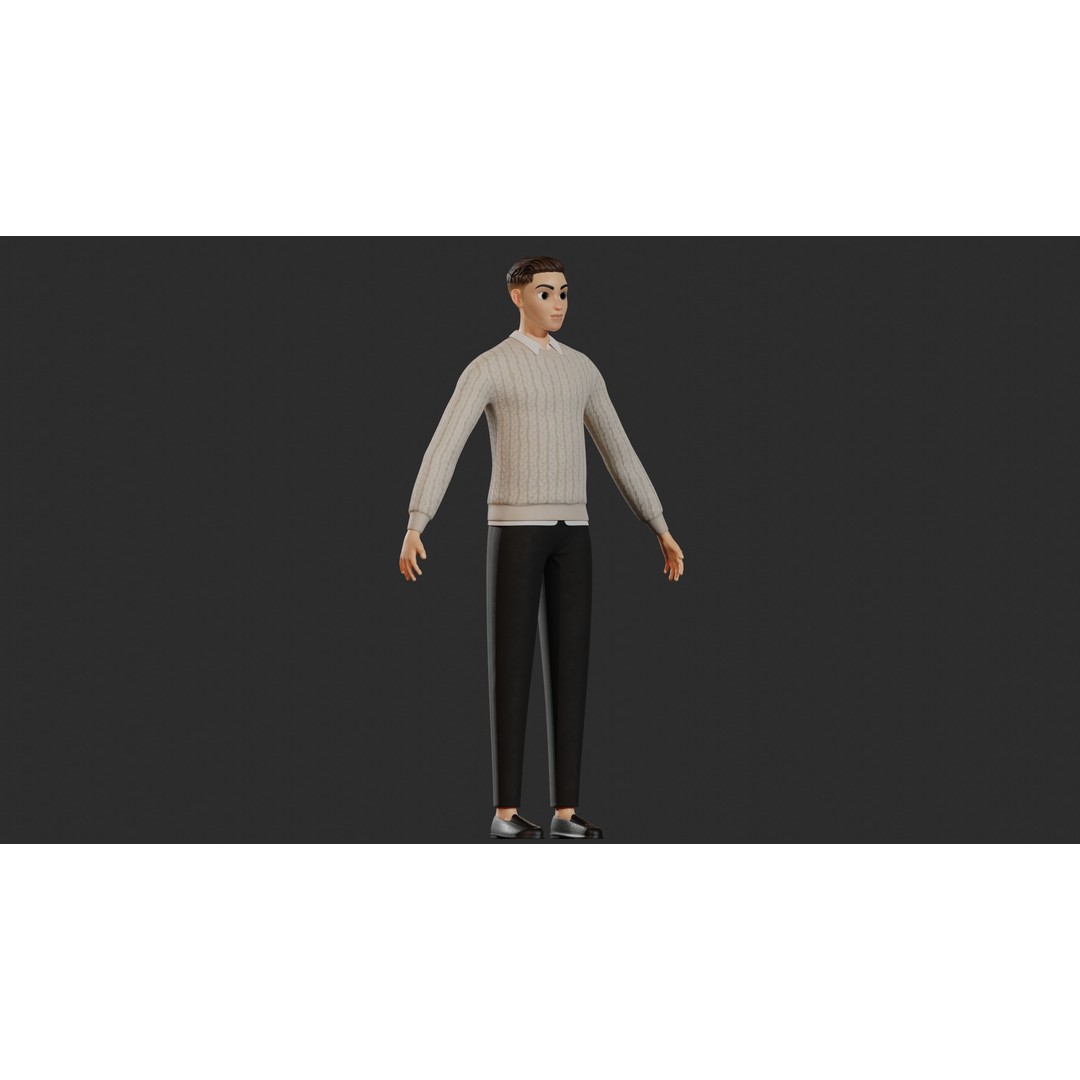 William Cartoon Character 3D Model – Low Poly Game Asset, FBX - View 38