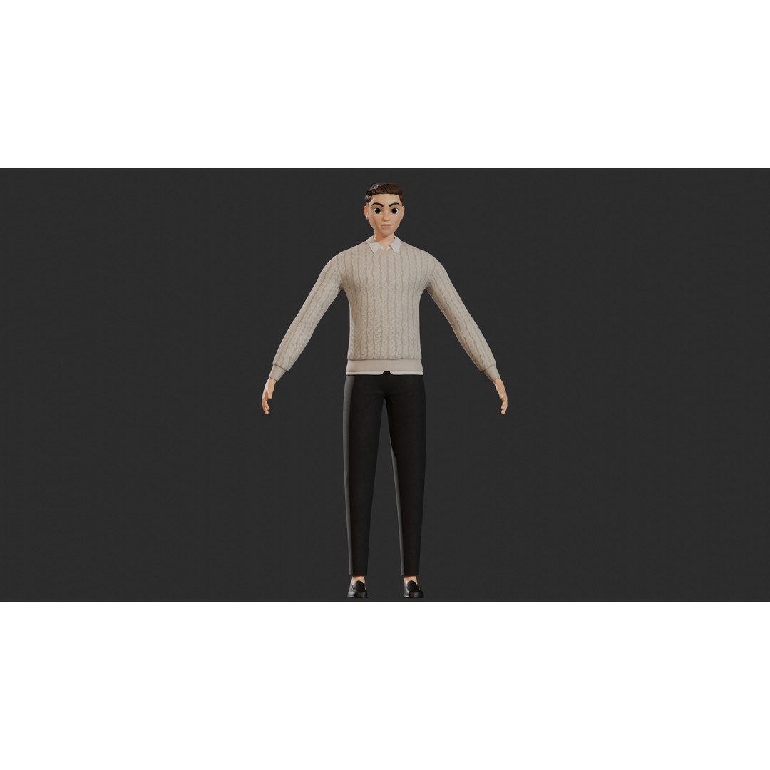 William Cartoon Character 3D Model – Low Poly Game Asset, FBX - View 40