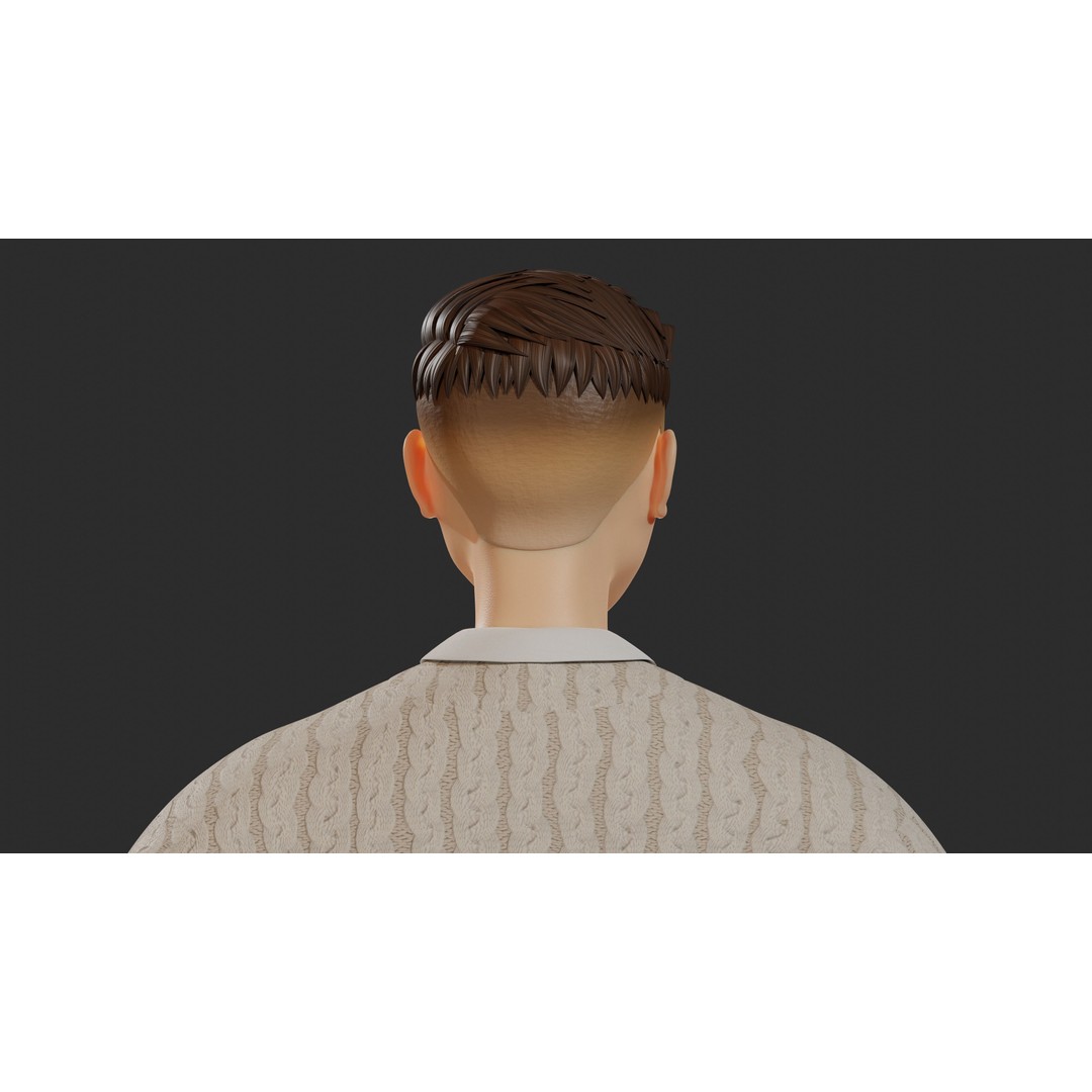 William Cartoon Character 3D Model – Low Poly Game Asset, FBX - View 8