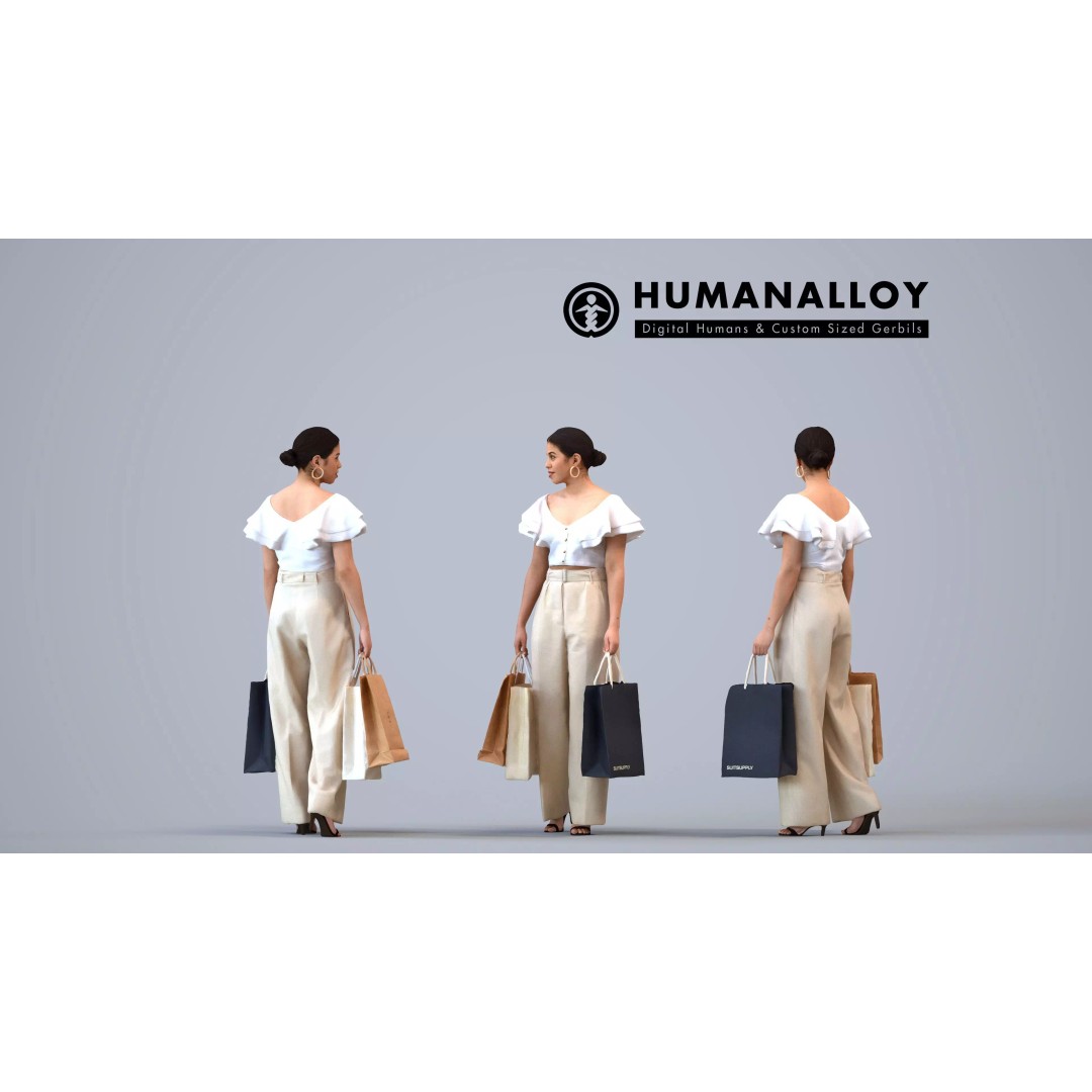 5 Character 3D Model Set – Diverse Shoppers for Retail, FBX/OBJ - View 10