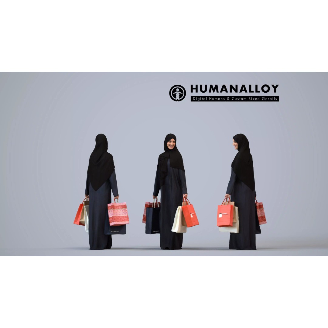 5 Character 3D Model Set – Diverse Shoppers for Retail, FBX/OBJ - View 13
