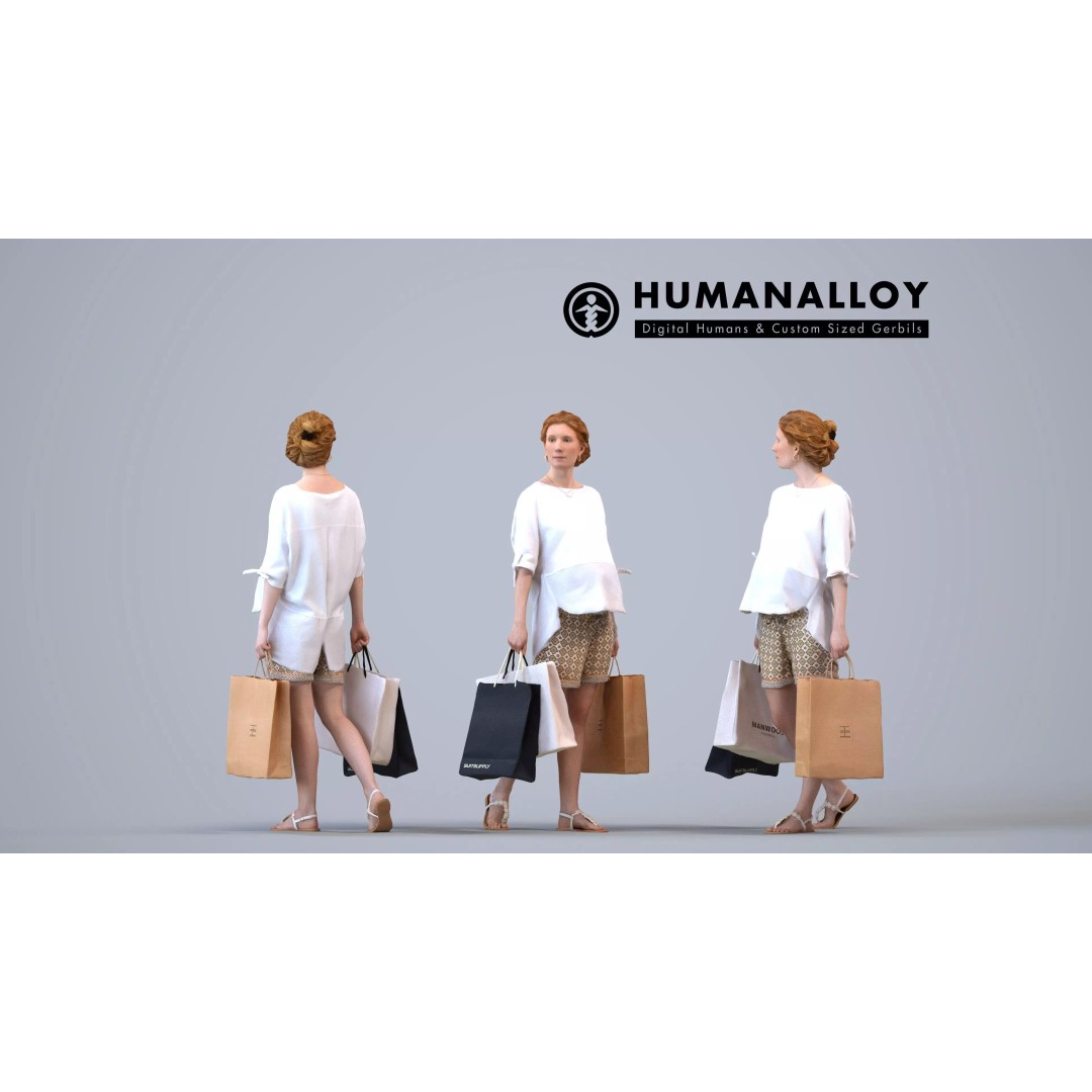 5 Character 3D Model Set – Diverse Shoppers for Retail, FBX/OBJ - View 16