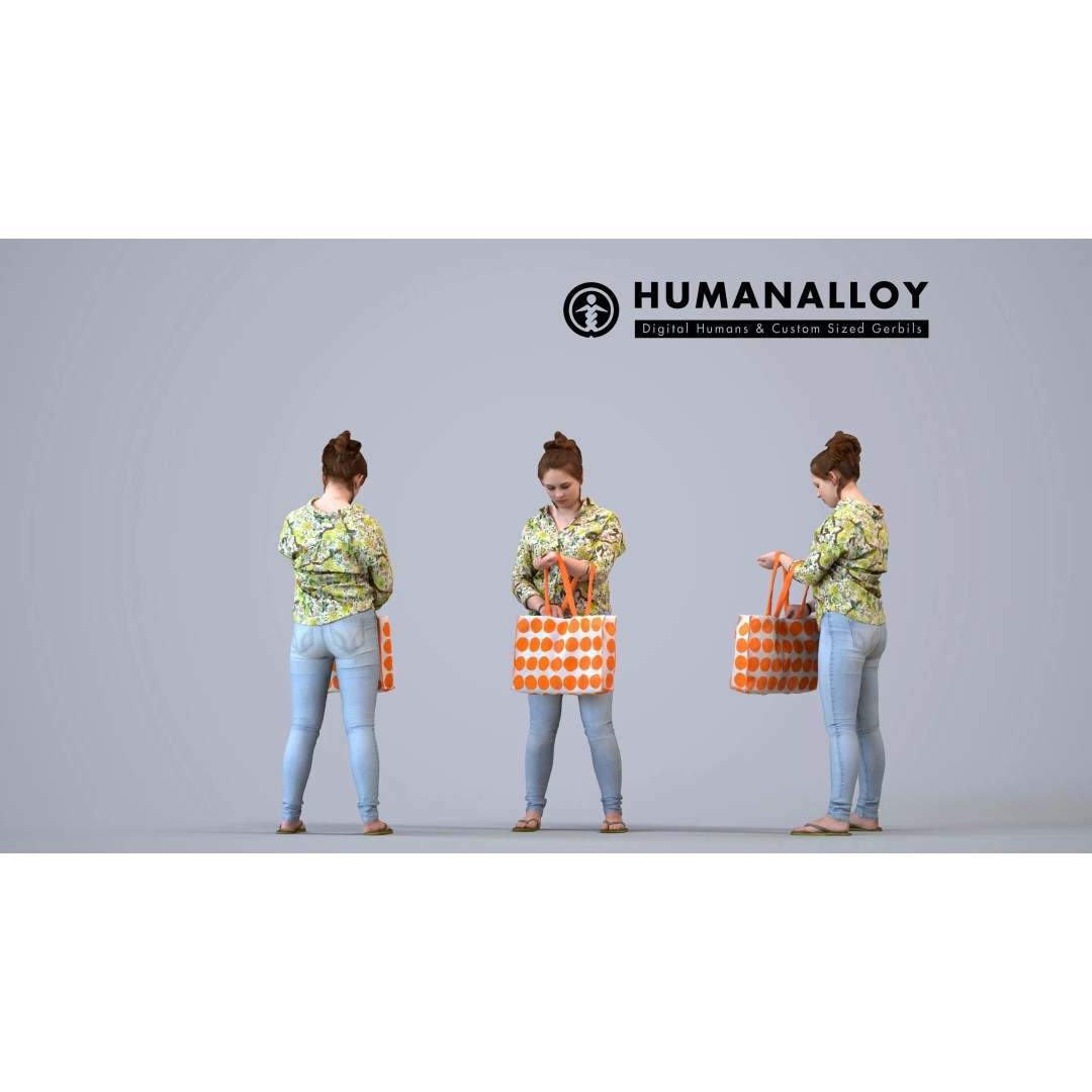 5 Character 3D Model Set – Diverse Shoppers for Retail, FBX/OBJ - View 4