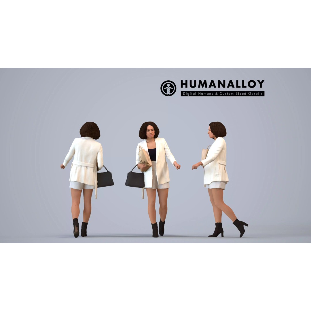 5 Character 3D Model Set – Diverse Shoppers for Retail, FBX/OBJ - View 7