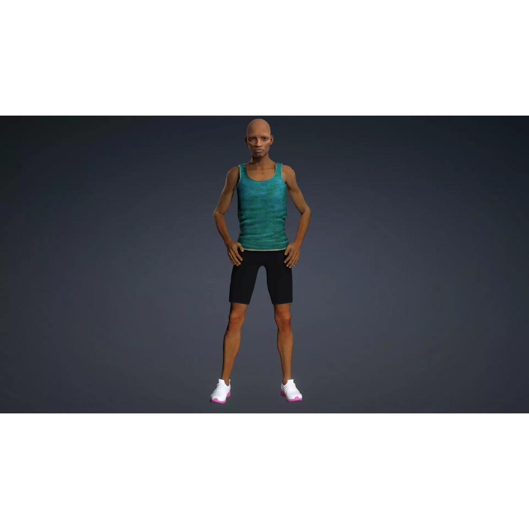 CasualM012 3D Model – Low Poly Rigged Character, FBX - View 10
