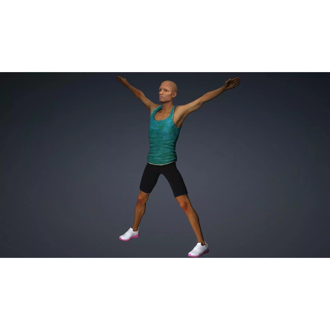 CasualM012 3D Model – Low Poly Rigged Character, FBX - View 11