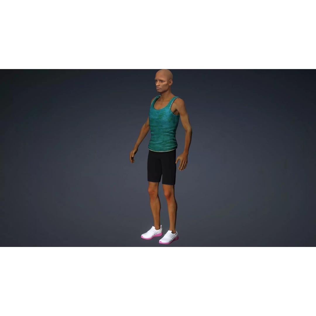 CasualM012 3D Model – Low Poly Rigged Character, FBX - View 13