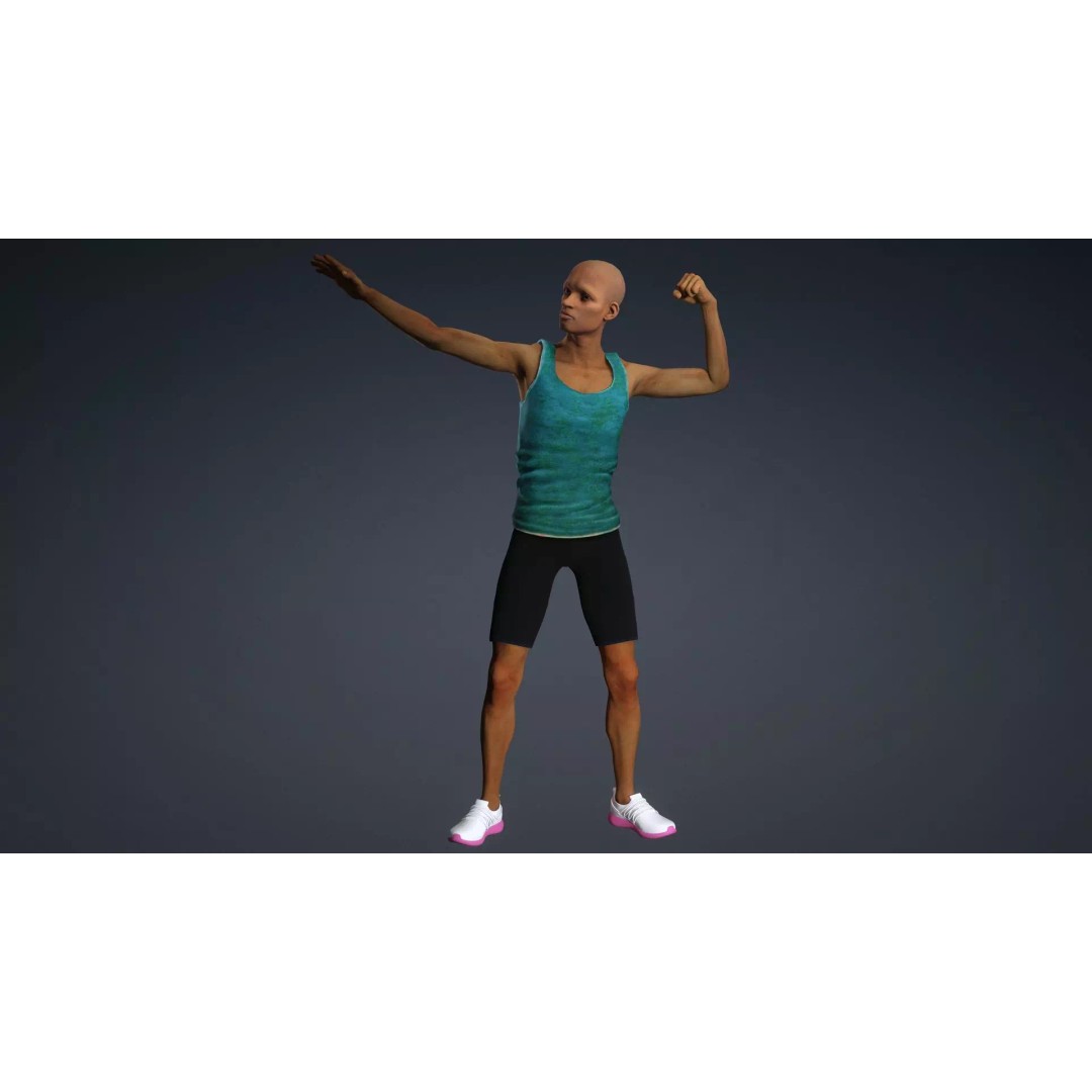 CasualM012 3D Model – Low Poly Rigged Character, FBX - View 15