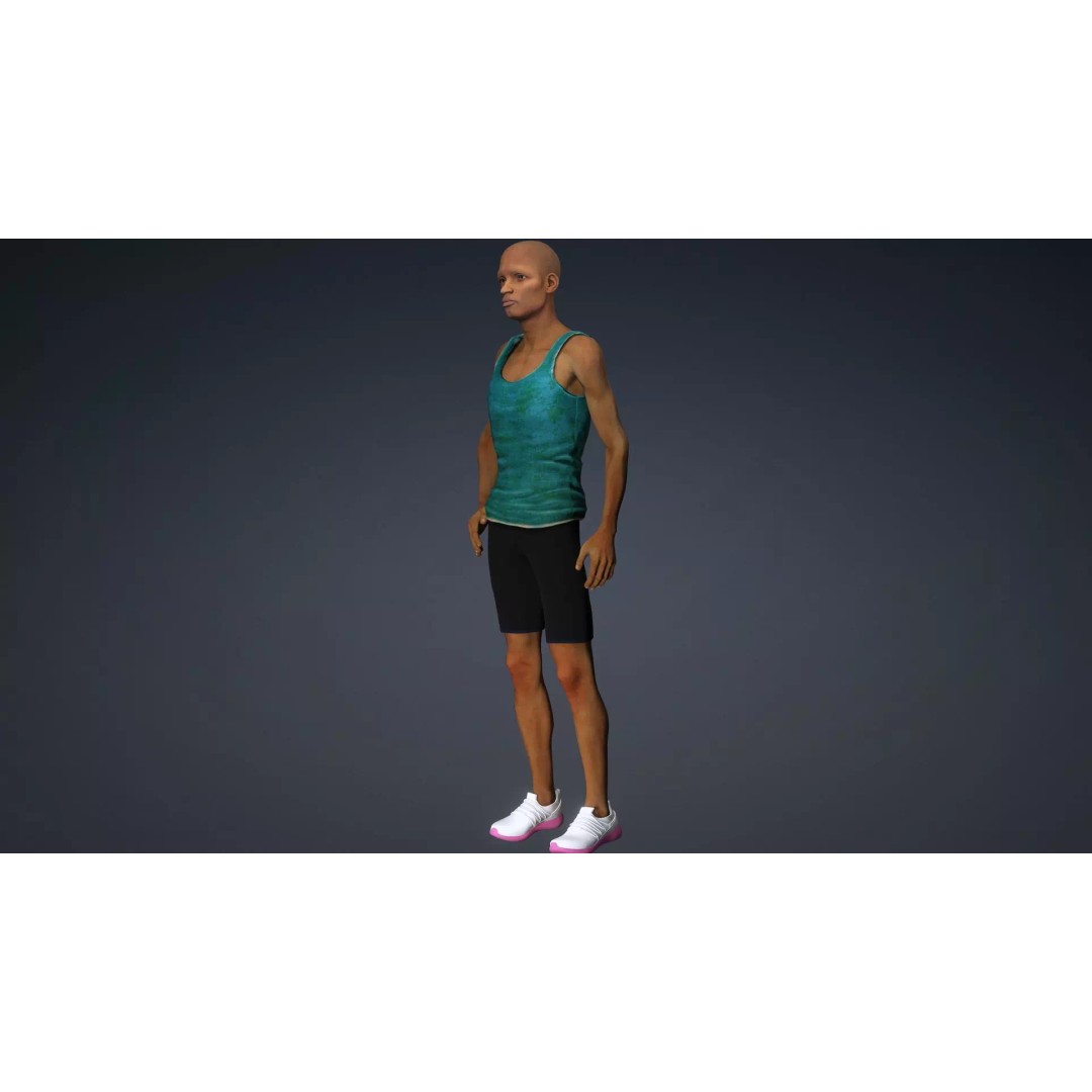CasualM012 3D Model – Low Poly Rigged Character, FBX - View 18