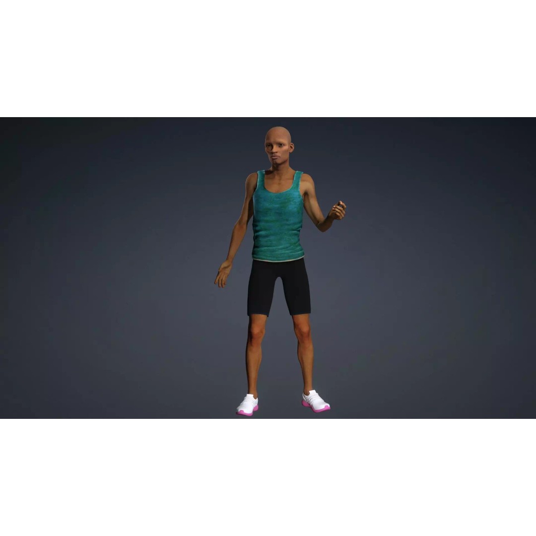 CasualM012 3D Model – Low Poly Rigged Character, FBX - View 19