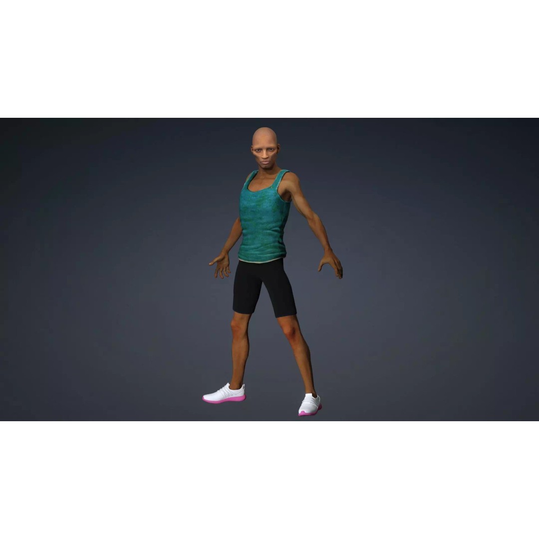 CasualM012 3D Model – Low Poly Rigged Character, FBX - View 20