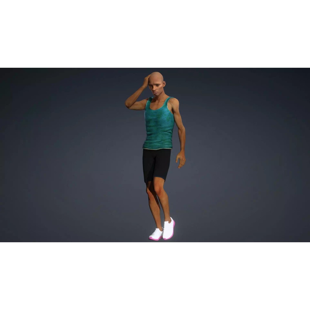 CasualM012 3D Model – Low Poly Rigged Character, FBX - View 5