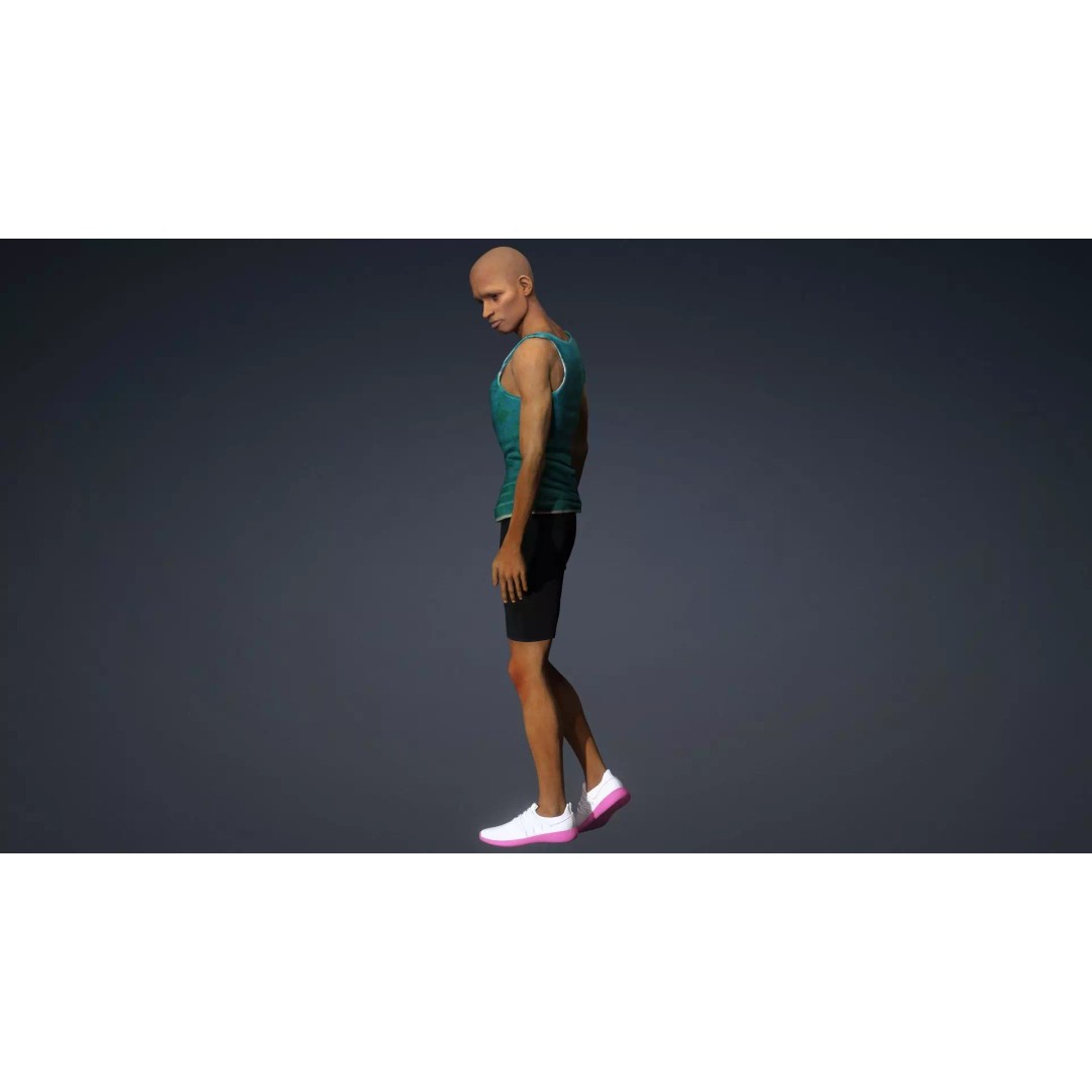 CasualM012 3D Model – Low Poly Rigged Character, FBX - View 7