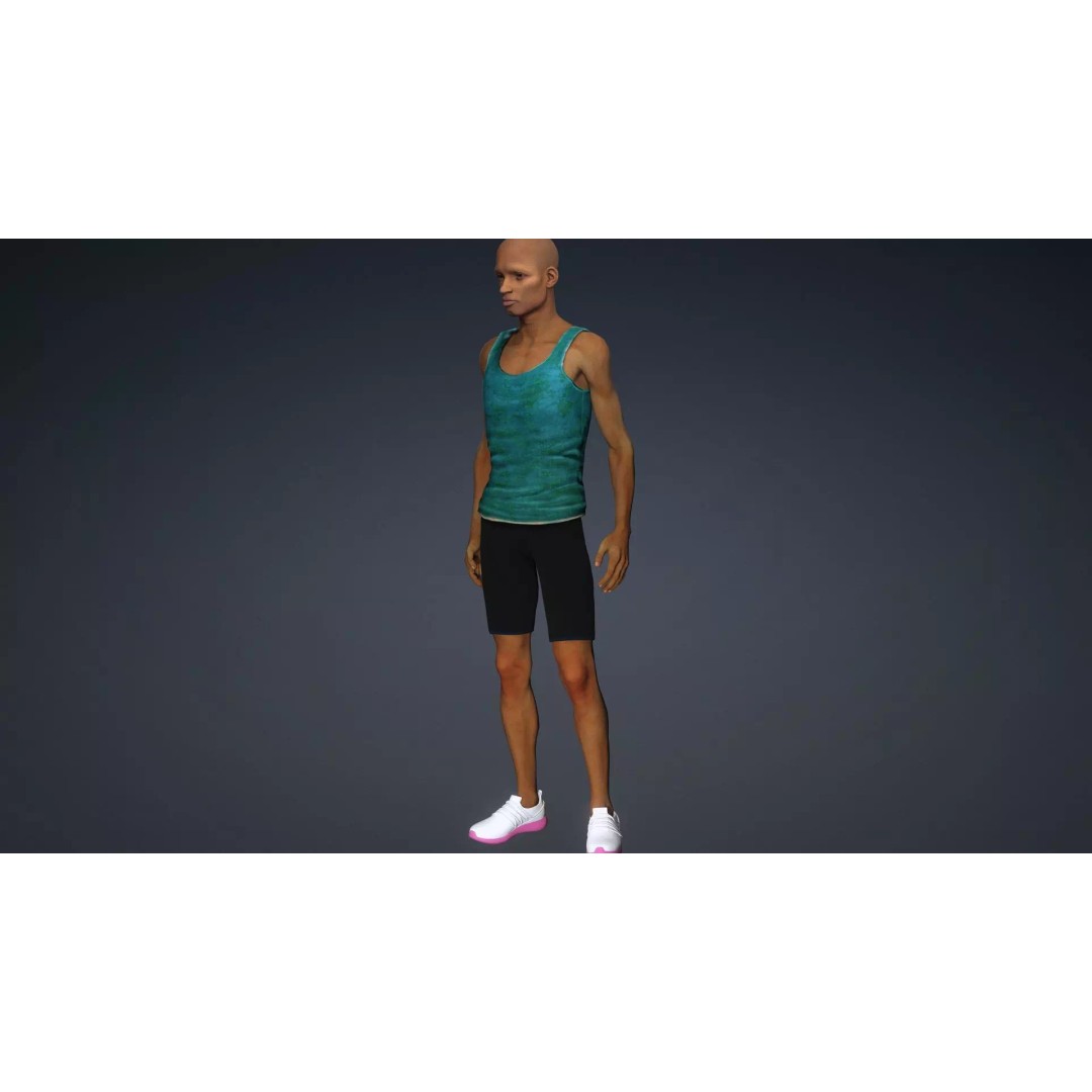 CasualM012 3D Model – Low Poly Rigged Character, FBX - View 8
