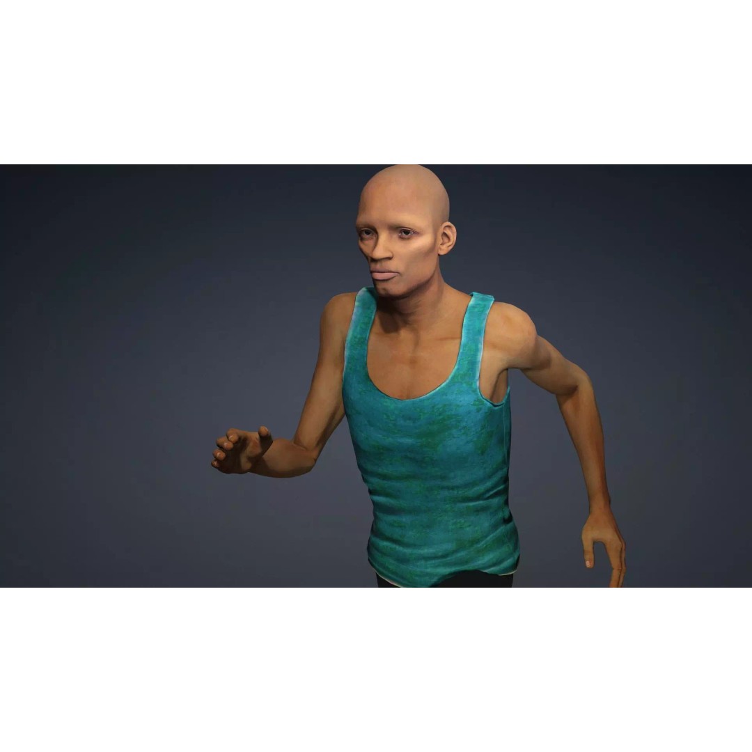 CasualM012 3D Model – Low Poly Rigged Character, FBX - View 9