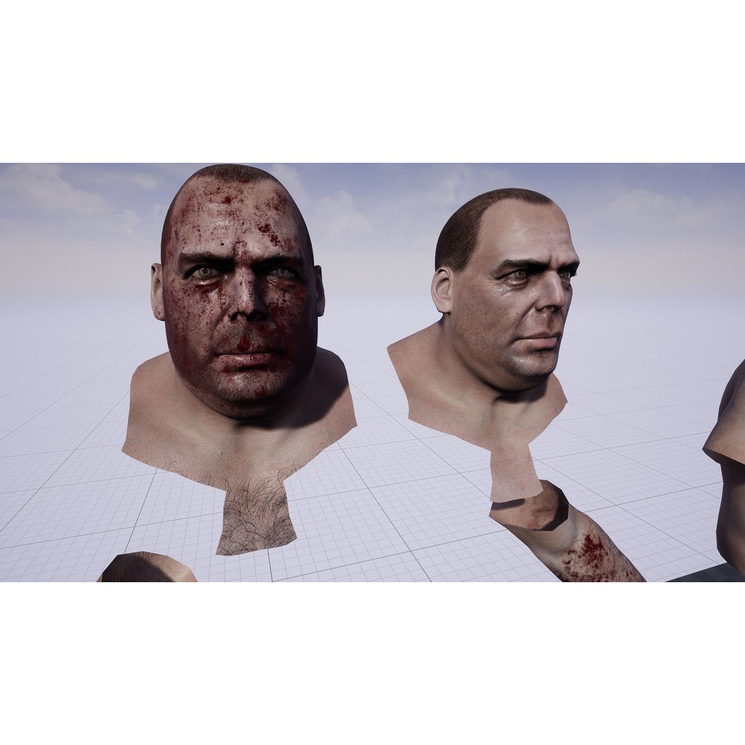 Butcher Man 3D Model – Low Poly Rigged Character for Games - View 14