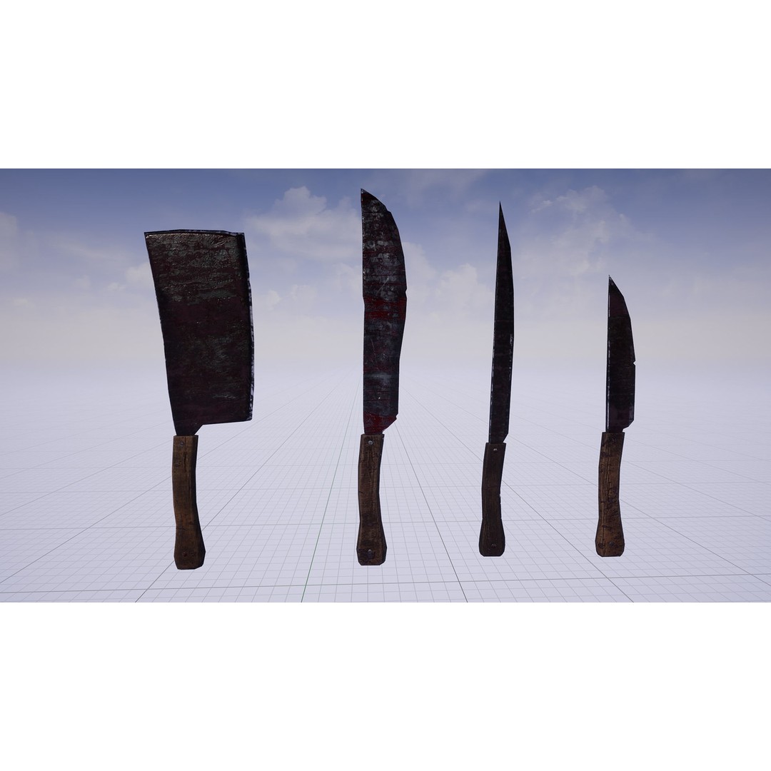 Butcher Man 3D Model – Low Poly Rigged Character for Games - View 15
