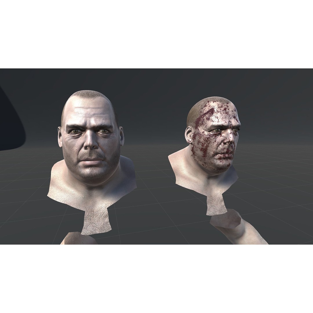 Butcher Man 3D Model – Low Poly Rigged Character for Games - View 20
