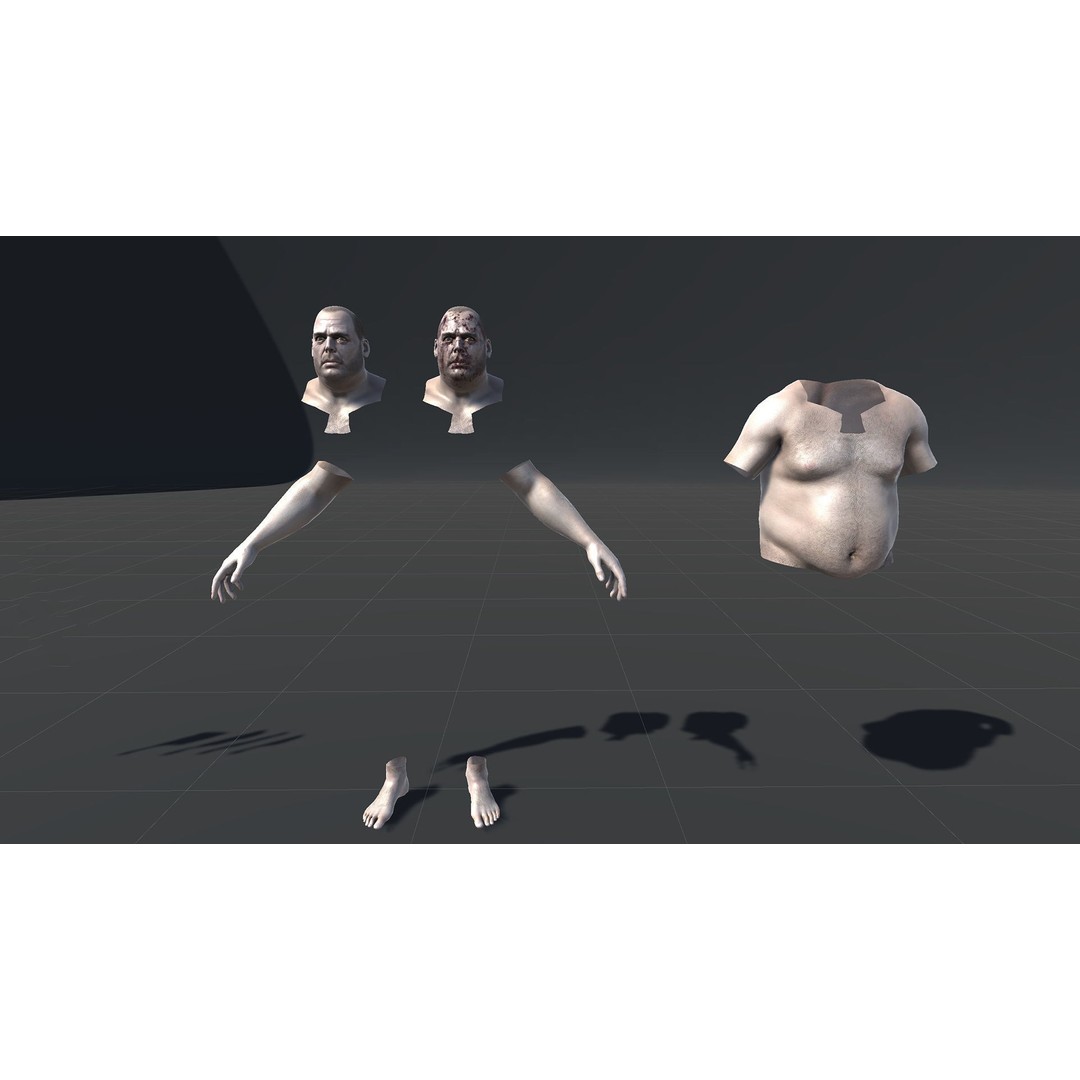 Butcher Man 3D Model – Low Poly Rigged Character for Games - View 21
