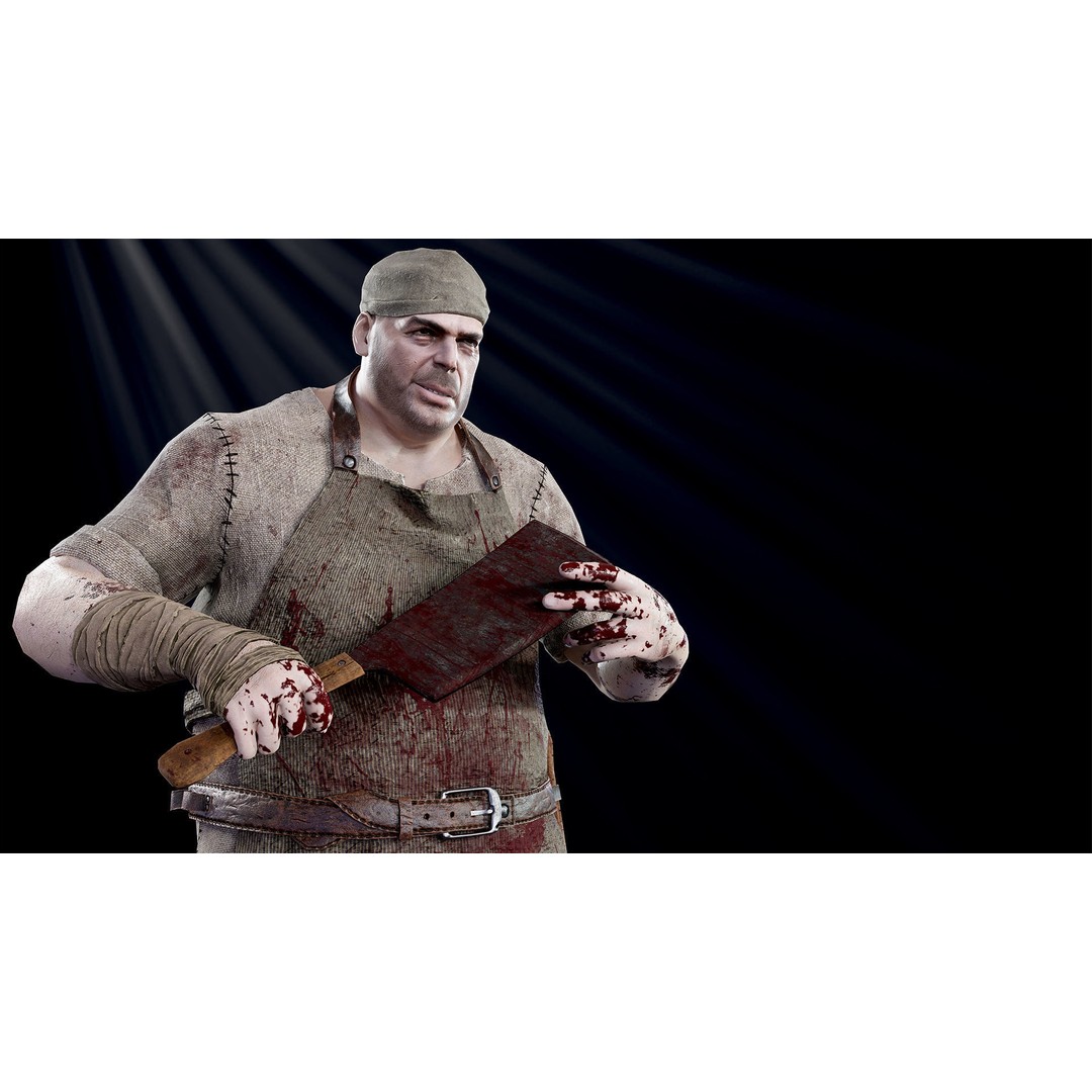 Butcher Man 3D Model – Low Poly Rigged Character for Games - View 4