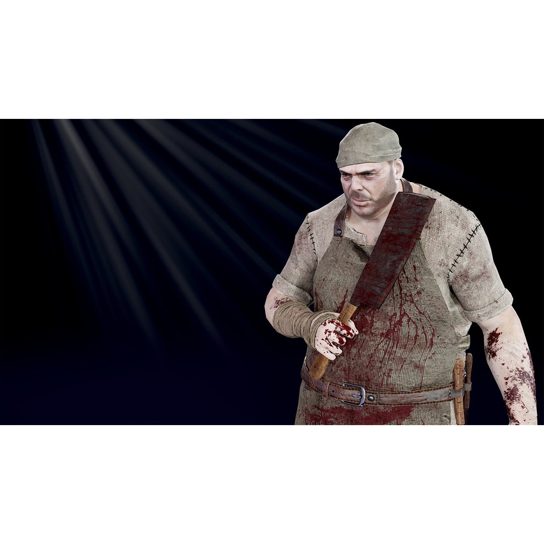 Butcher Man 3D Model – Low Poly Rigged Character for Games - View 7