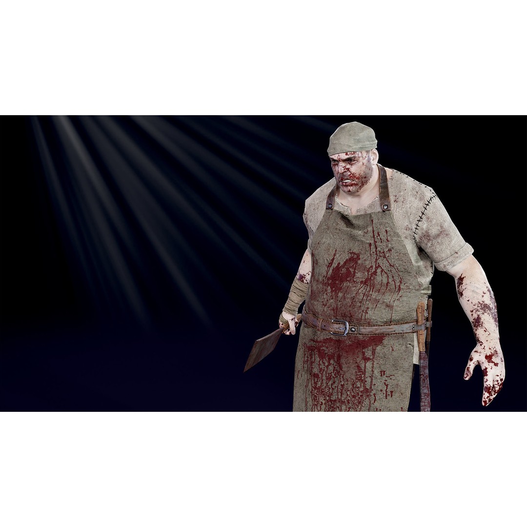 Butcher Man 3D Model – Low Poly Rigged Character for Games - View 8