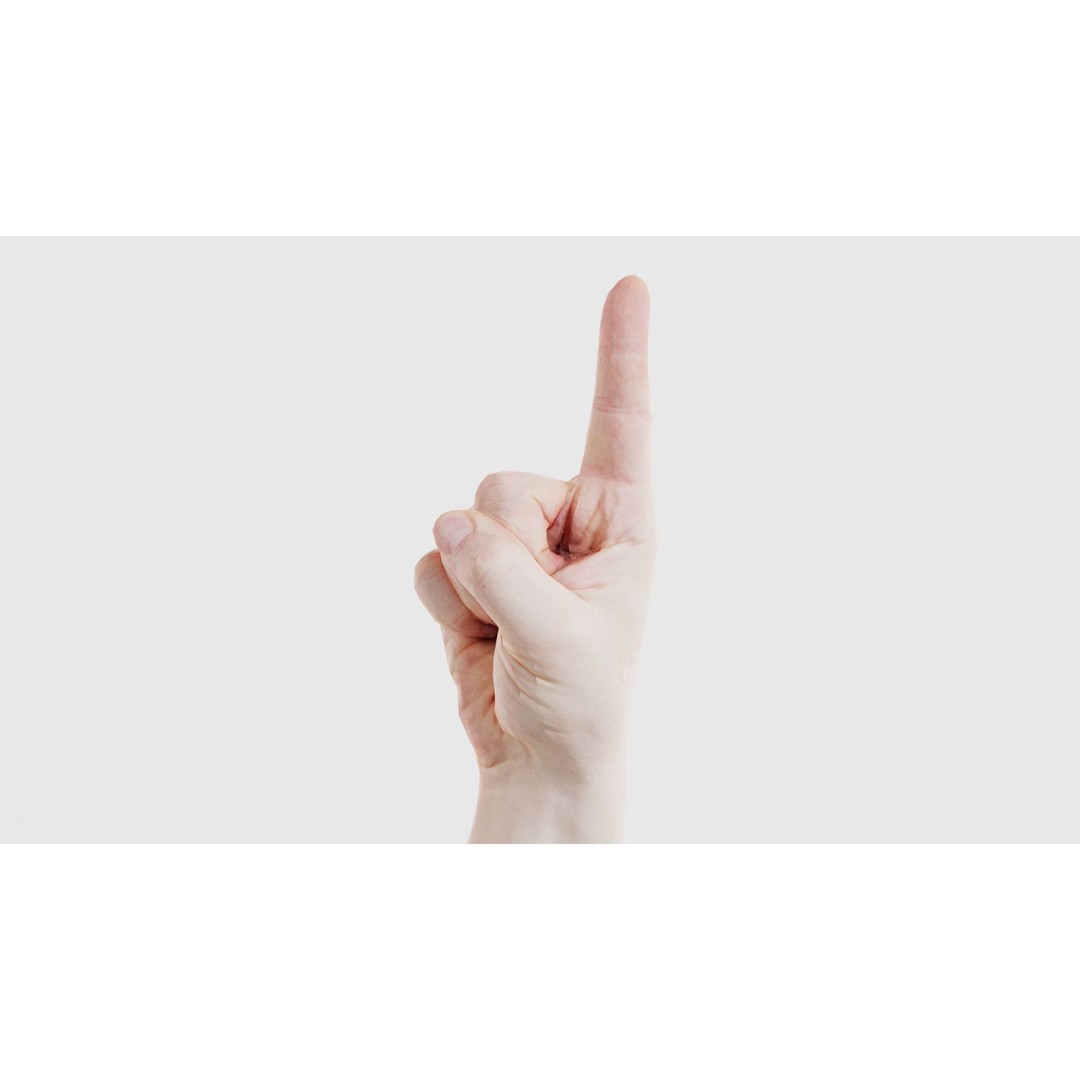 Male Hand 3D Model – Low Poly Pointing Finger, FBX, Blender