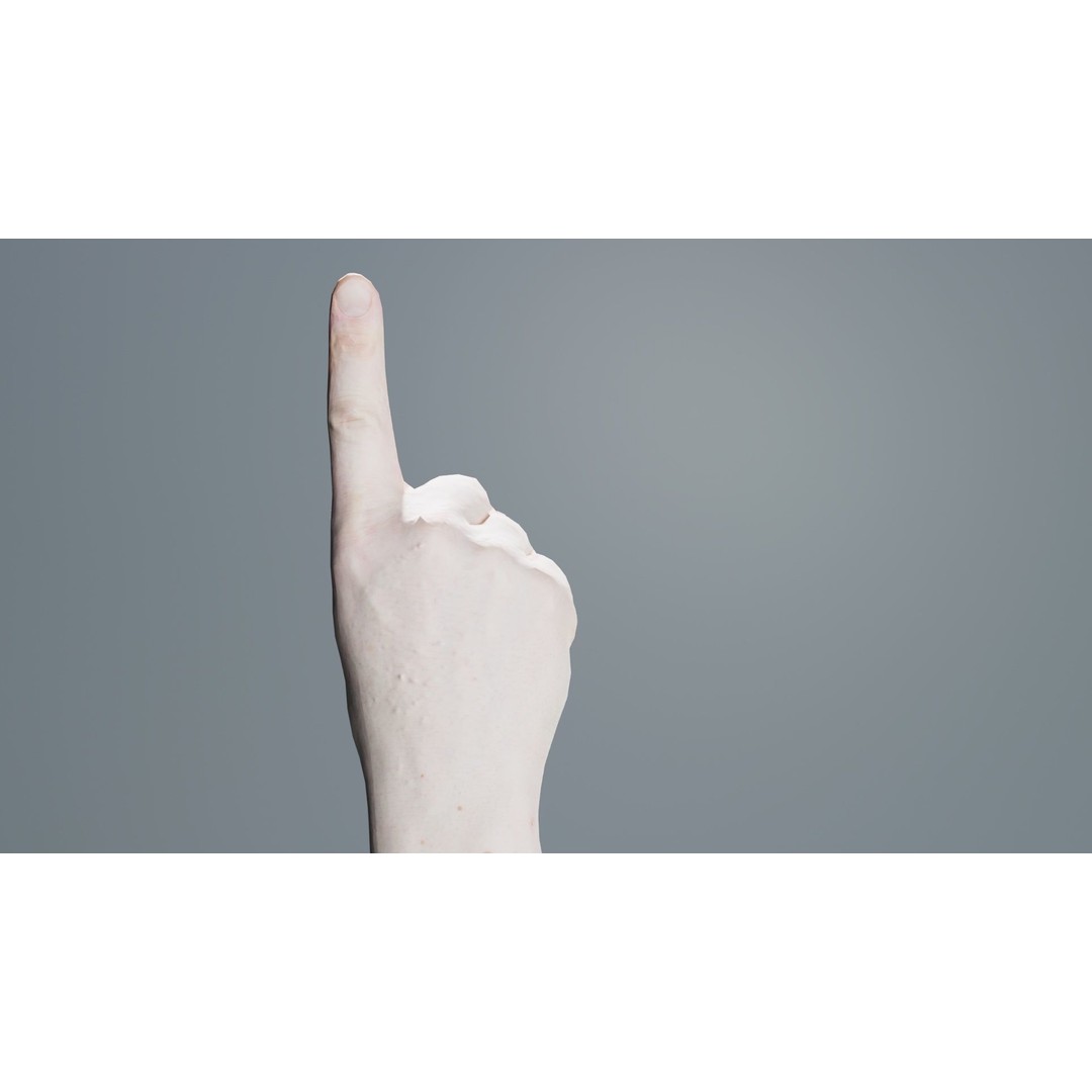 Male Hand 3D Model – Low Poly Pointing Finger, FBX, Blender - View 10