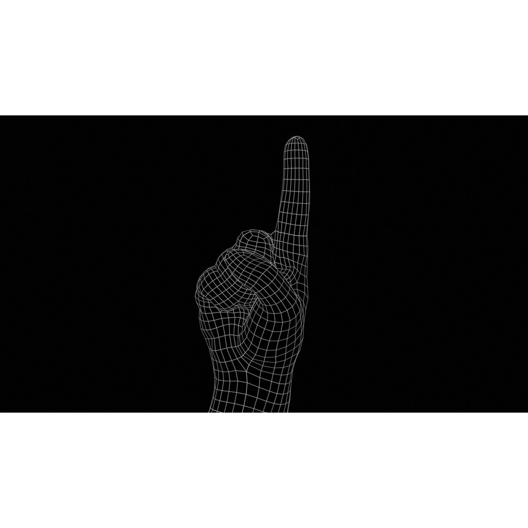 Male Hand 3D Model – Low Poly Pointing Finger, FBX, Blender - View 13