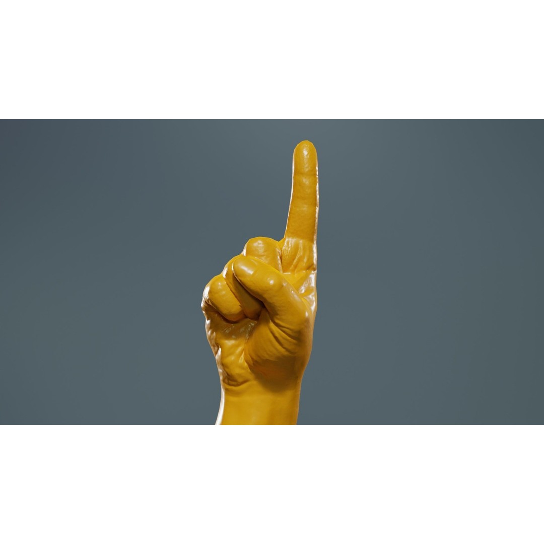 Male Hand 3D Model – Low Poly Pointing Finger, FBX, Blender - View 14