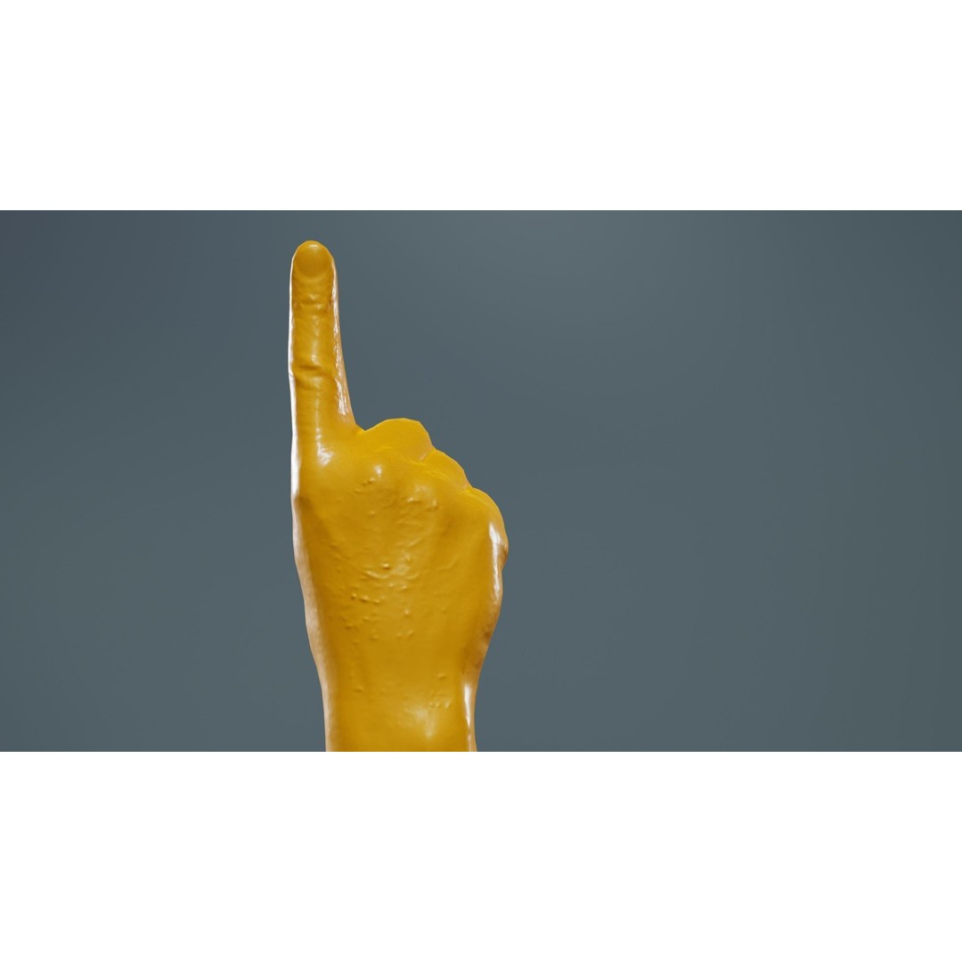 Male Hand 3D Model – Low Poly Pointing Finger, FBX, Blender - View 15