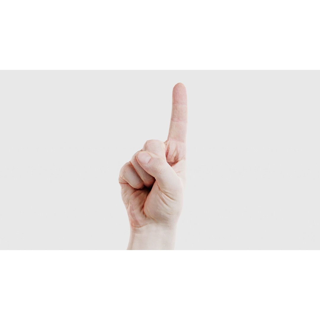 Male Hand 3D Model – Low Poly Pointing Finger, FBX, Blender - View 17